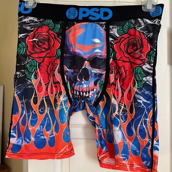 PSD Skull Flames Roses Men’s Boxer Brief NWOT XL - Picture 1 of 6